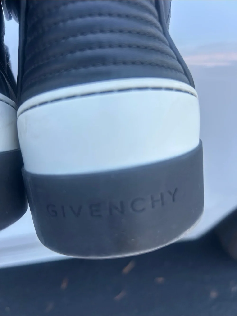 Givenchy Black & Red High-Top Sneakers with Star Strap